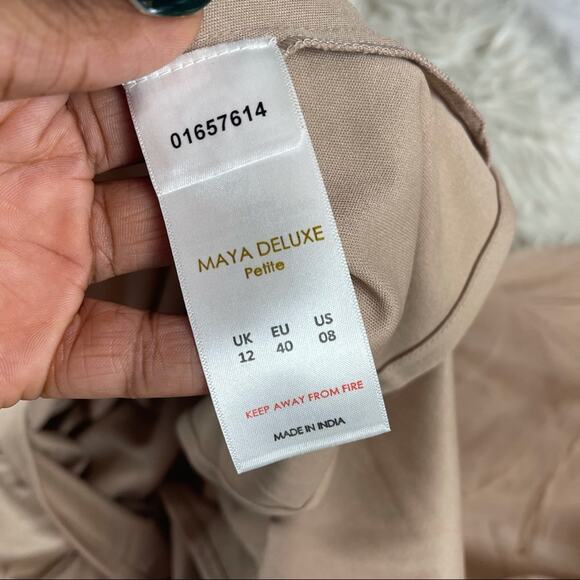 ASOS Maya Petite Sequin Square Neck Mini Prom Skater Dress in‎ Taupe Blush 8 8P - Picture 4 of 7